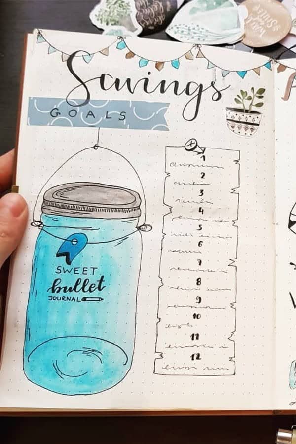 Savings Tracker With Blue Theme