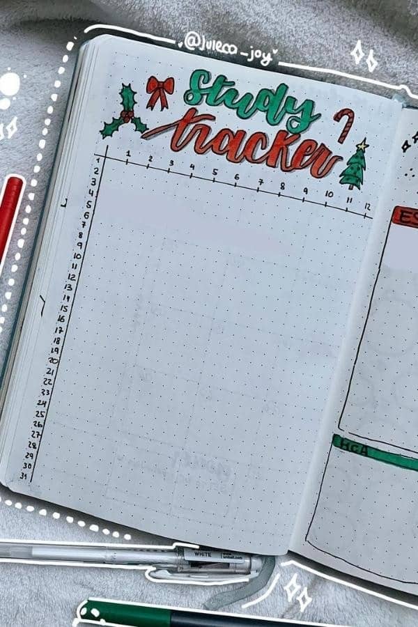 CHRISTMAS-THEMED STUDY TRACKER