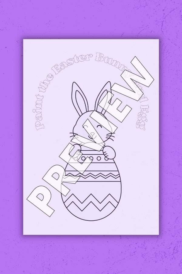 EASTER BUNNY AND EGG COLORING PAGE PRINTABLE