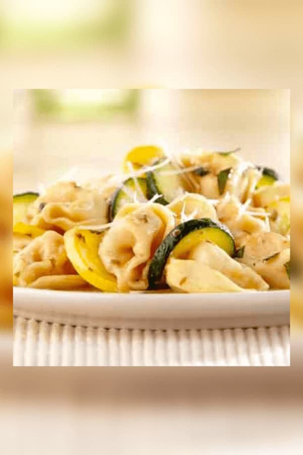 Three Cheese Tortellini with Summer Squash & Fresh Basil