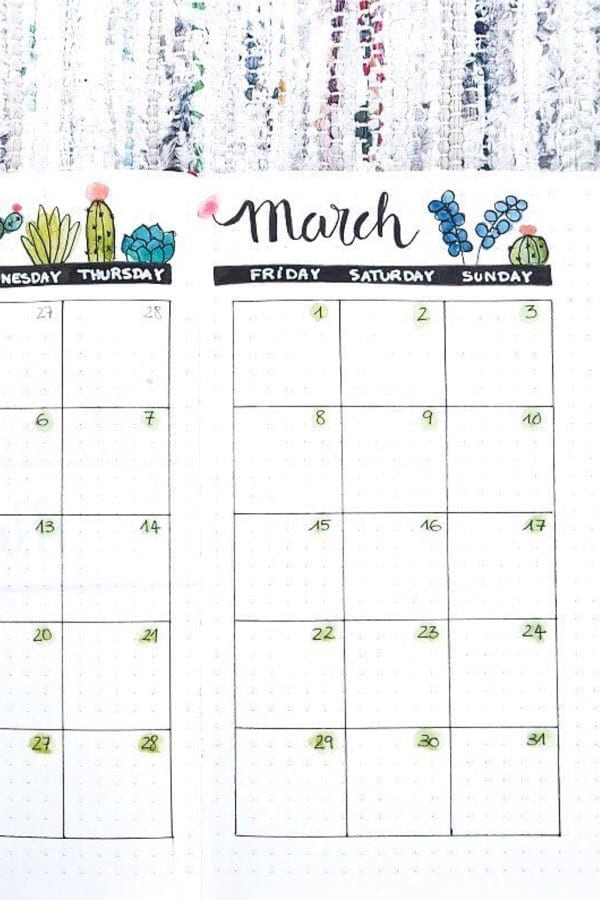 Easy Monthly Spread