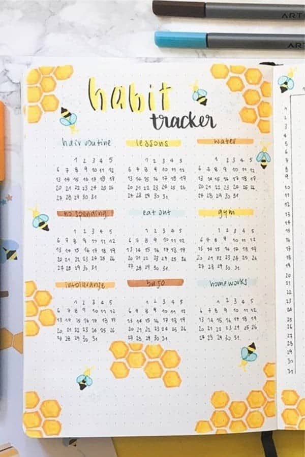 Geometric Honey Habit Tracker