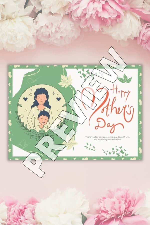 GREEN AND CREAM MODERN HAPPY MOTHER’S DAY CARD