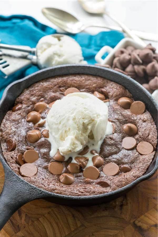 Small Batch Skillet Brownie for Two