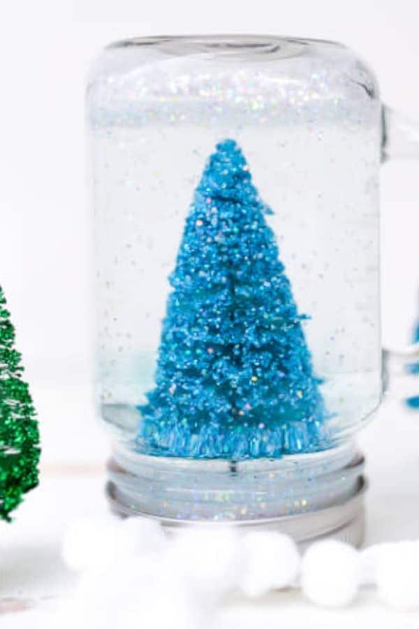 Glittery Mason Jar Snow Globe