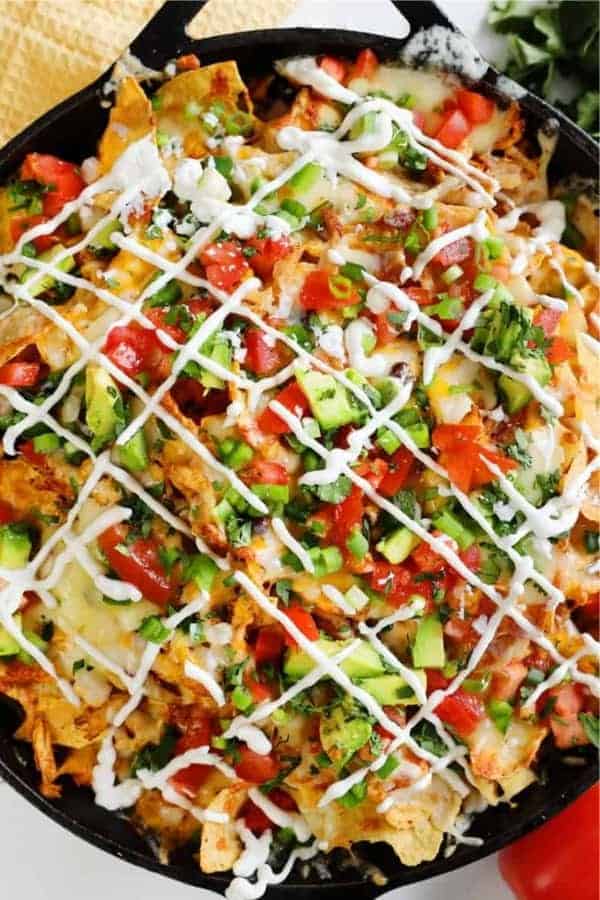 Skillet Chicken Nachos