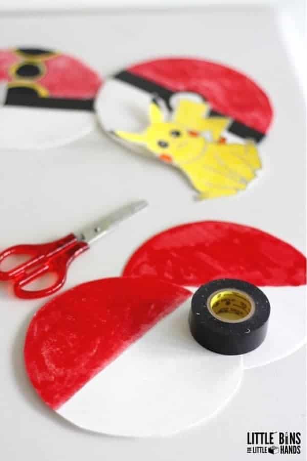 Paper Plate Poke Ball Craft