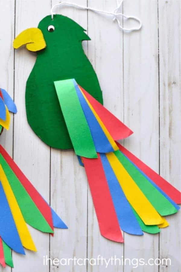 Colorful & Fun Twirling Parrot Craft