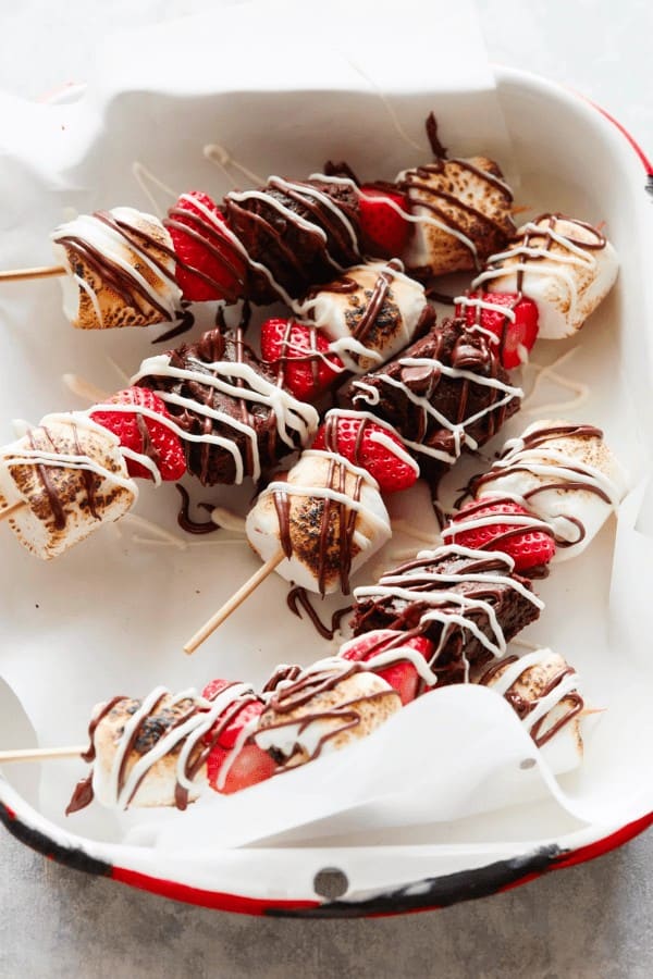 Strawberry Brownie Skewers