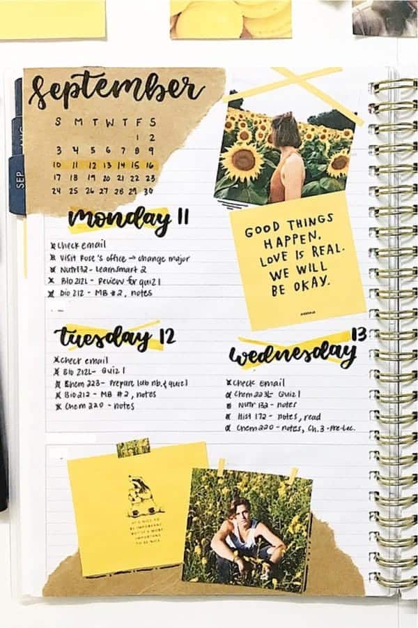 Scrapbook Sunflower Journal Spread