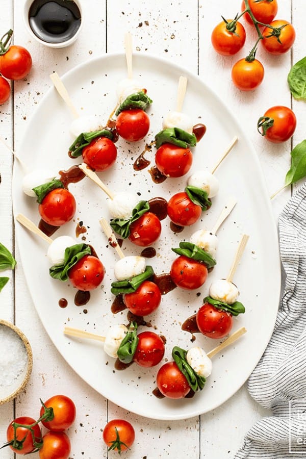 Caprese Skewers with Balsamic Drizzle