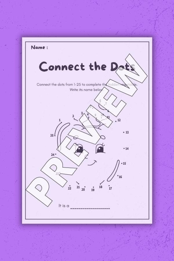 CUTE VEGETABLE CONNECT THE DOTS NUMBERS WORKSHEET