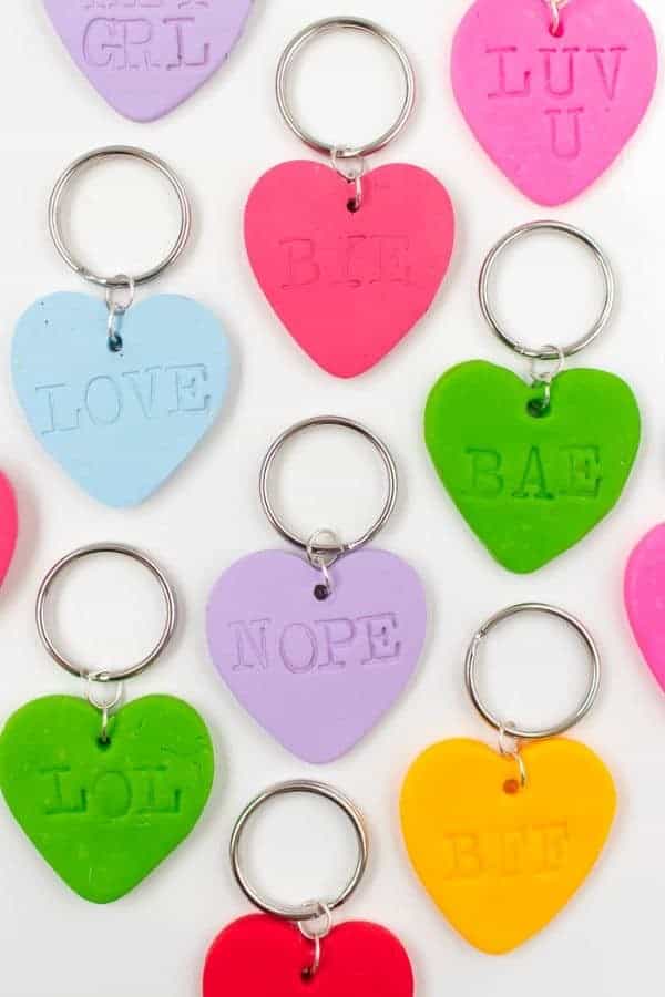 DIY EMBOSSED HEART KEYCHAINS