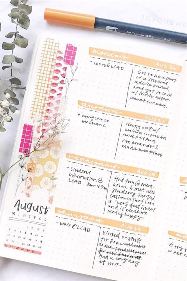 August Weekly Log