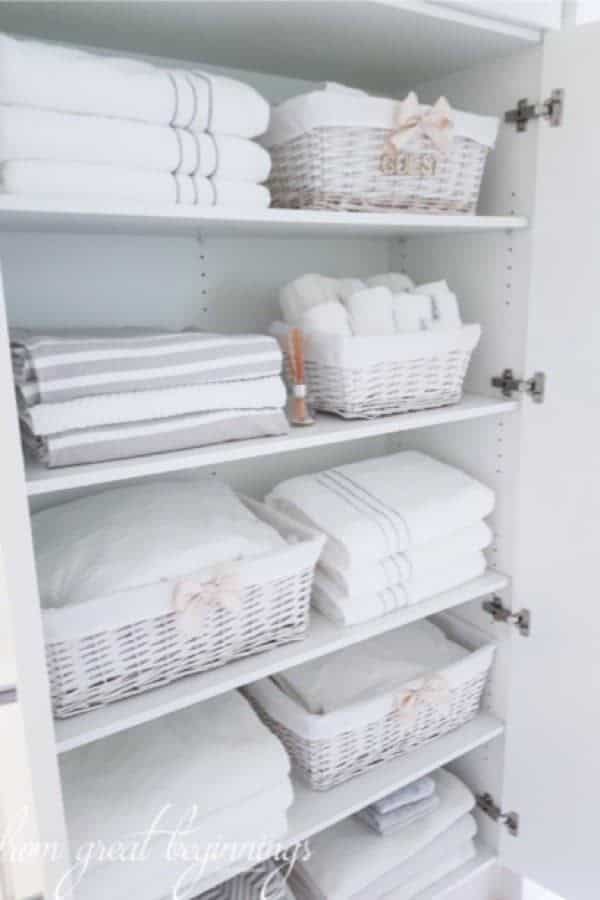 Wall White Linen Closet Storage