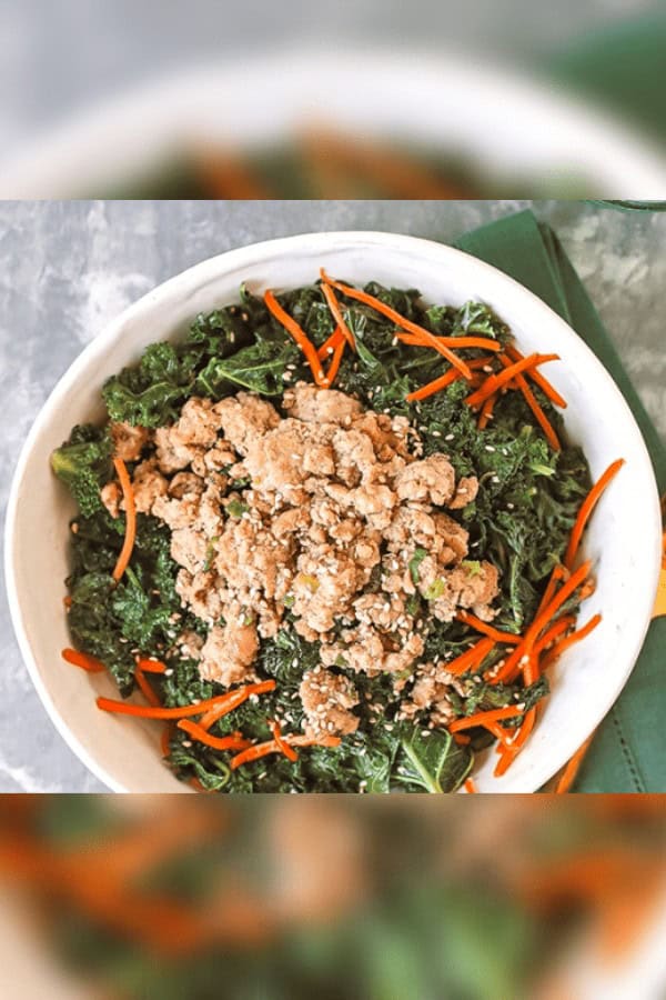 Warm Ginger-Scallion Pork & Kale Salad