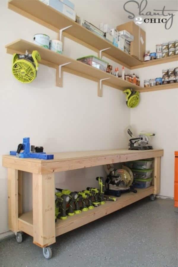 Free Plans For DIY Garage Work Table