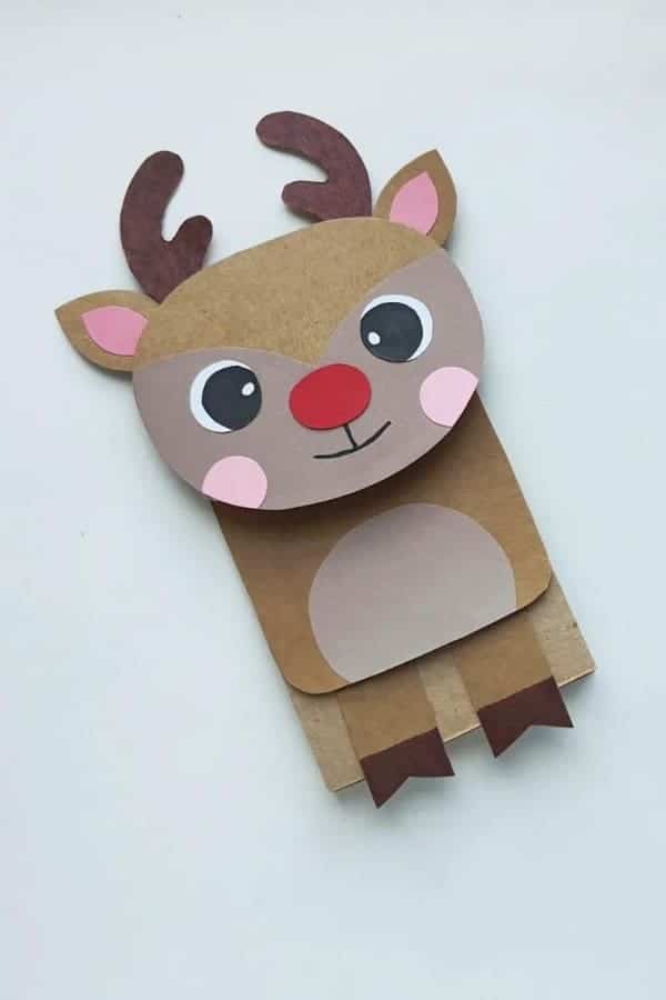 PAPER BAG REINDEER PUPPET