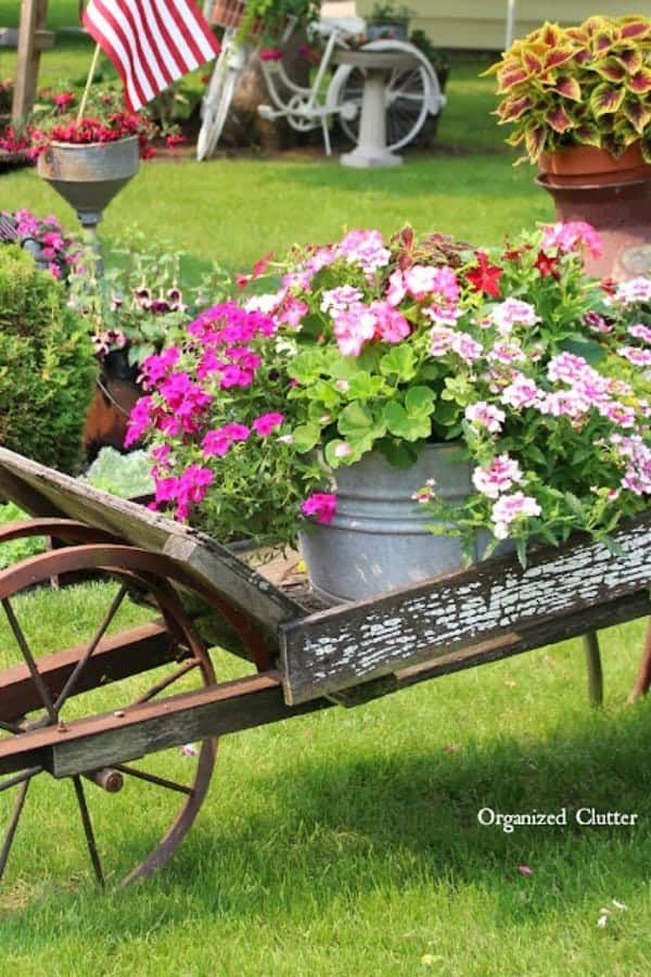 RUSTIC GARDEN WHEELBARROW