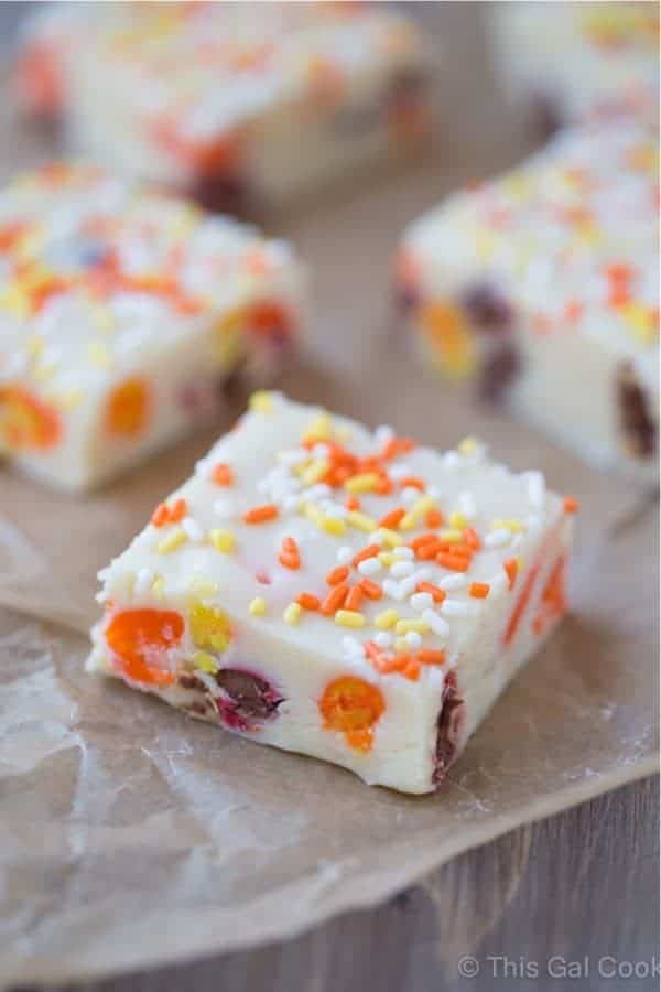 Candy Corn M&M White Chocolate Fudge