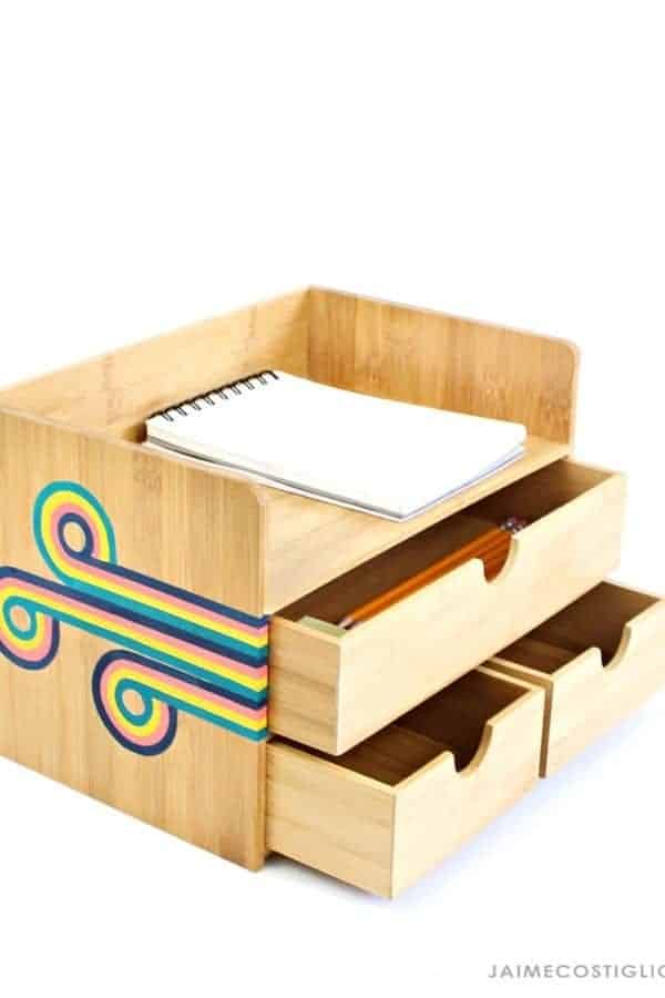 Retro Painted Desk Organizer