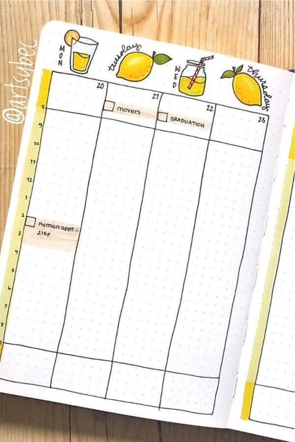 Lemon Doodle Weekly Layout