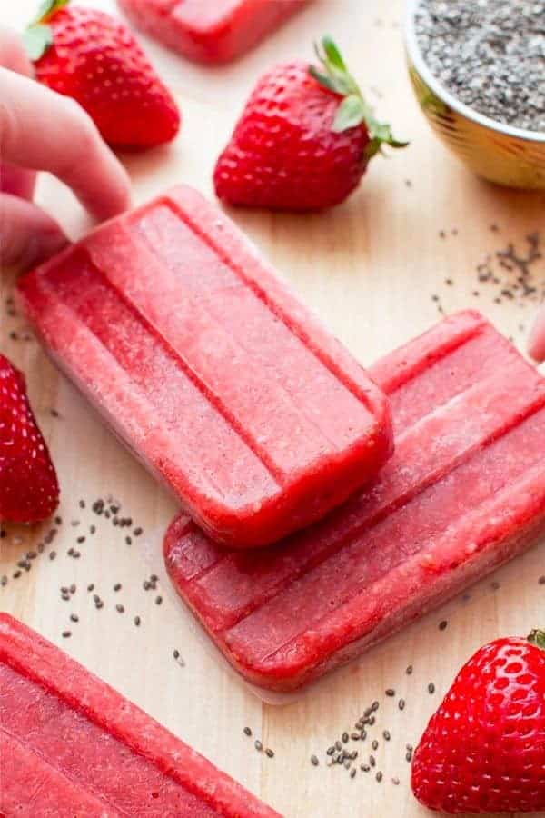 KETO STRAWBERRY CHIA POPSICLES