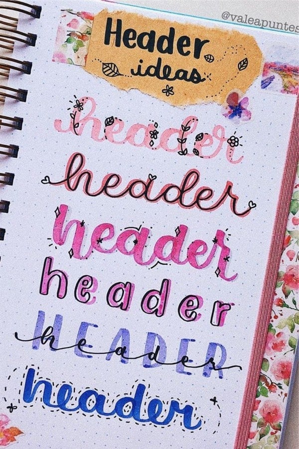 Floral Bujo Headers