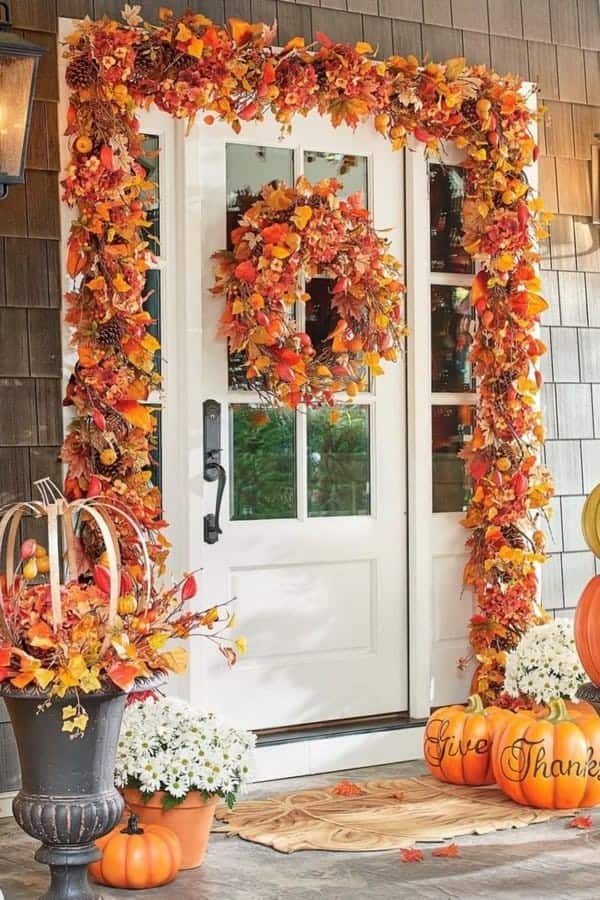 Fall Garland Front Porch