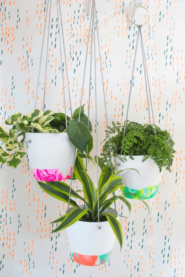 Marbled Hanging Planter