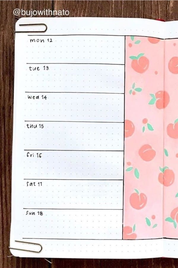 Light Pink Peach Weekly Spread