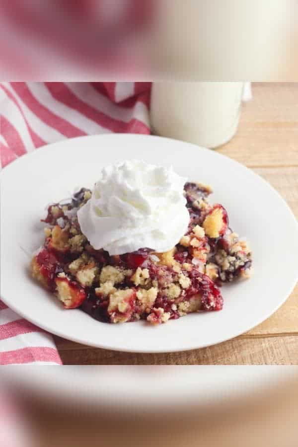 RED, WHITE & BLUE DUMP CAKE