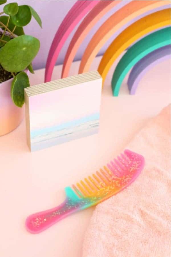 Homemade Glitter Resin Comb