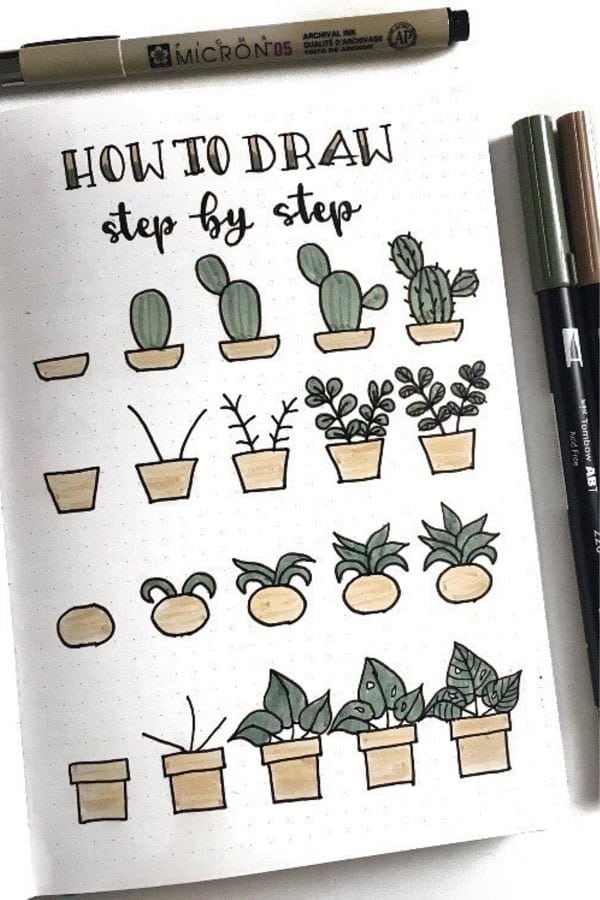 Step By Step Plant Doodles