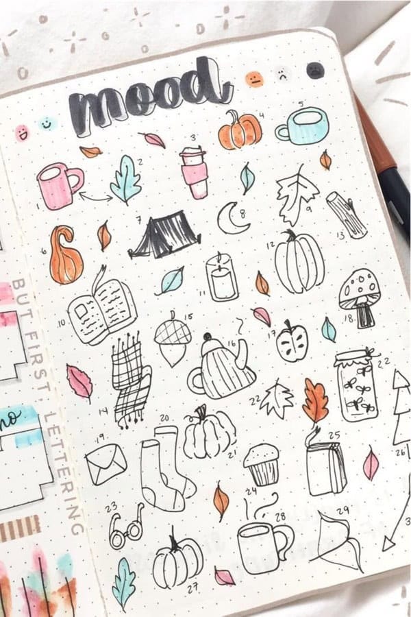 Fall Doodle Mood Tracker