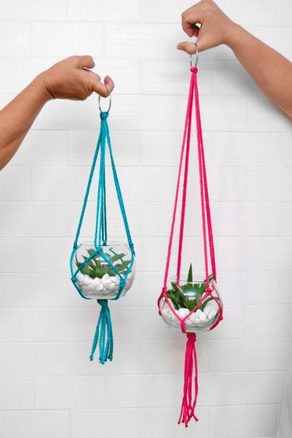 Colorful Macrame Planter