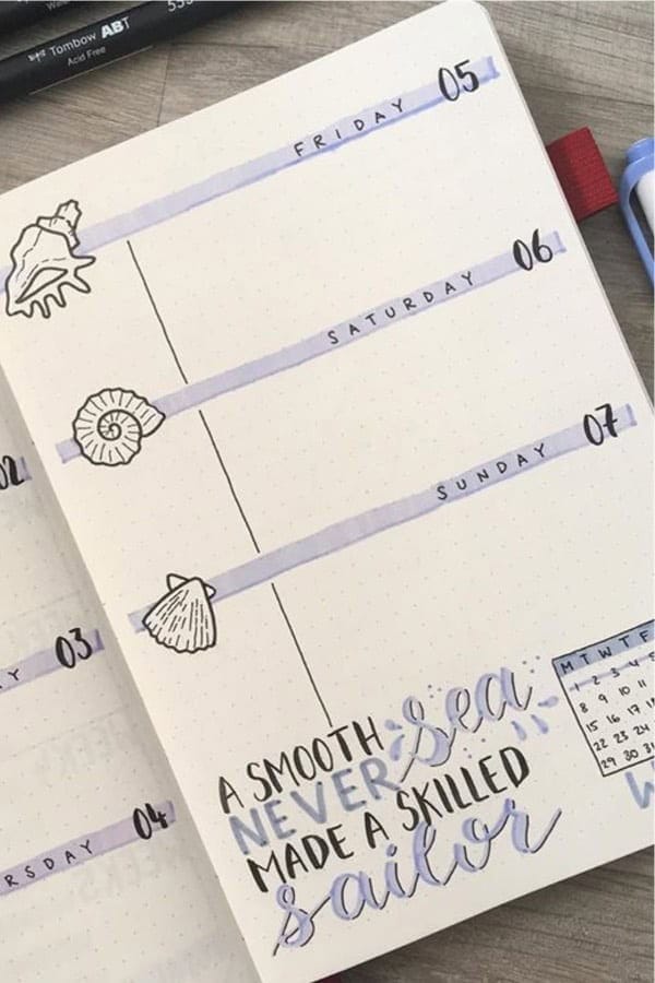 Beach Shell Weekly Spread