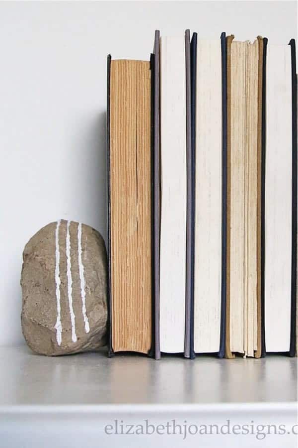 Painted Fieldstone Bookends