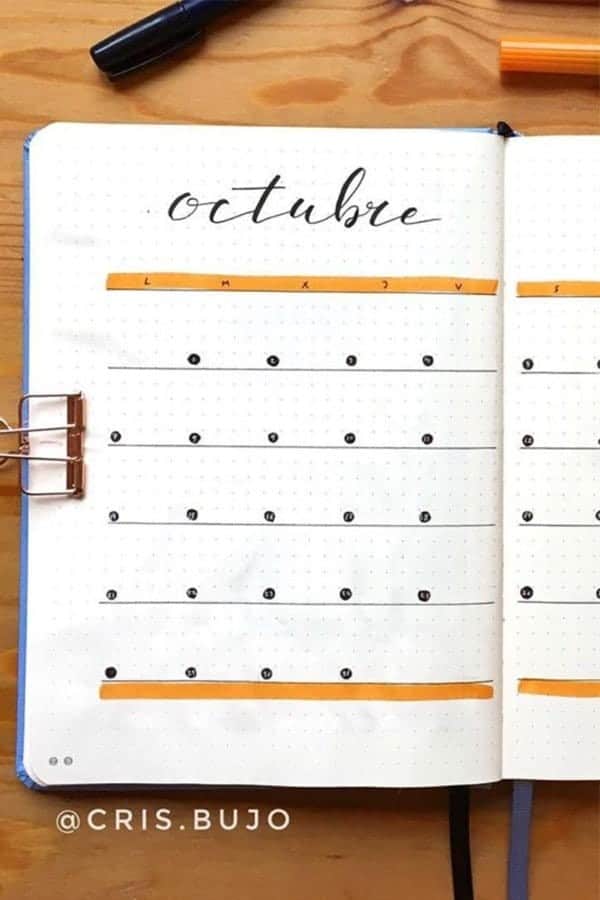 Orange Monthly Spread