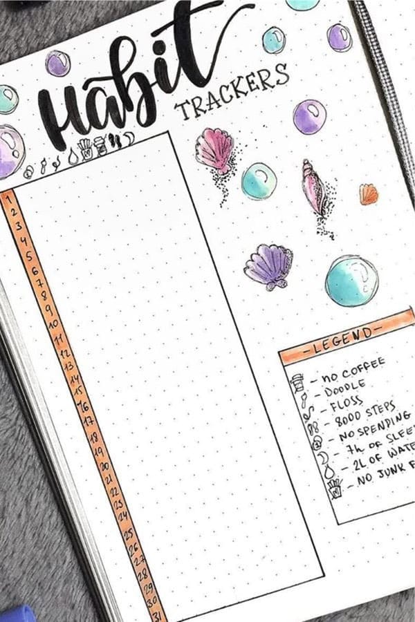 Habit Tracker With Beach Theme