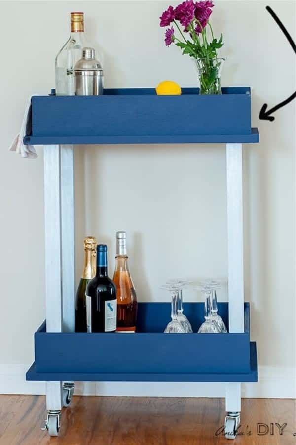 DIY Bar Cart From Old Drawers