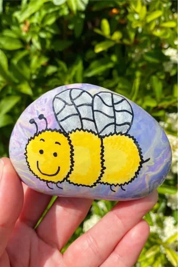 Cute Bumblebee Painted Pebble