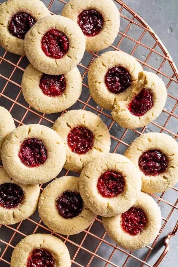 GLUTEN-FREE RASPBERRY THUMBPRINT COOKIES