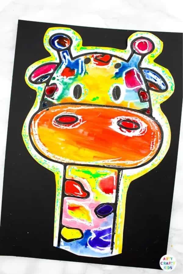 Abstract Giraffe Painting Idea for Kids