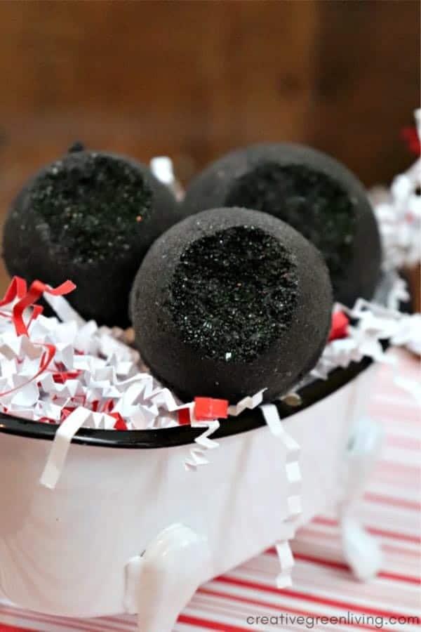 Black Bath Bombs with Activated Charcoal