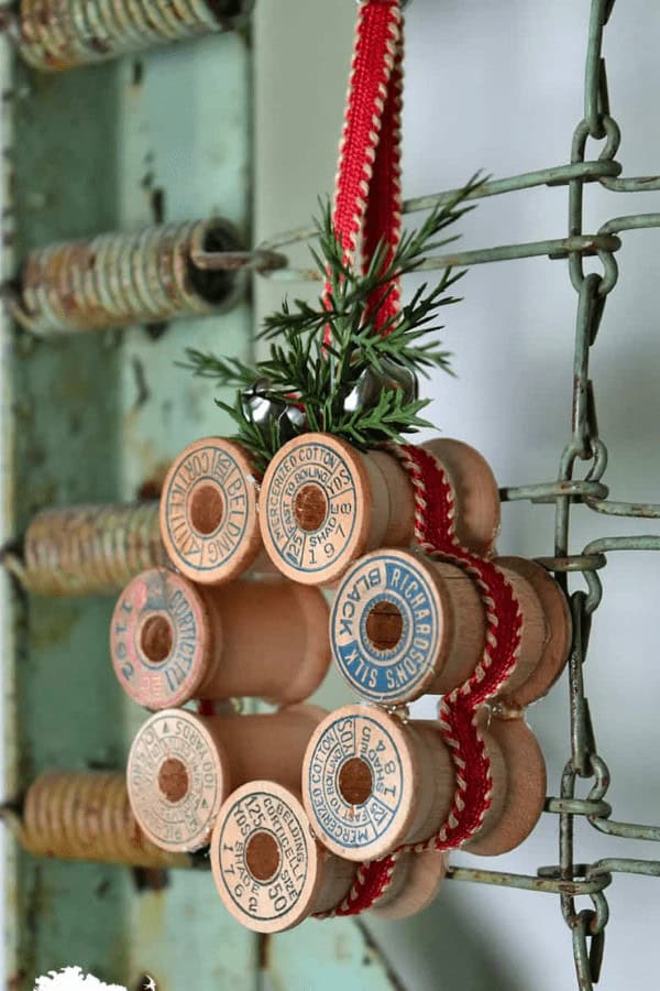 Vintage Thread Spool Mini Wreath