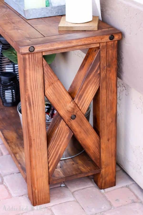 DIY RUSTIC OUTDOOR CONSOLE TABLE