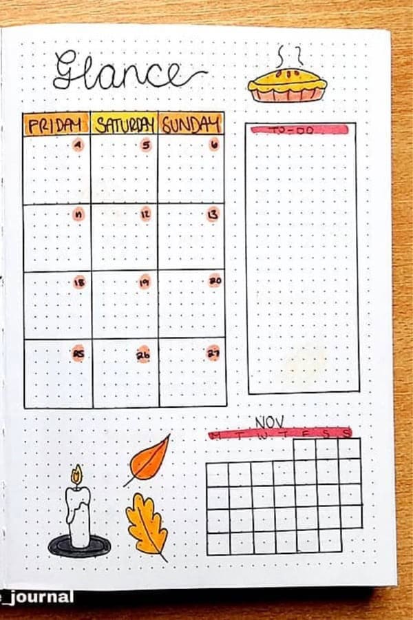 Fall Theme Monthly Log