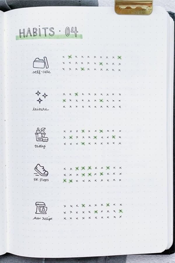 Minimalist Habit Tracking Page