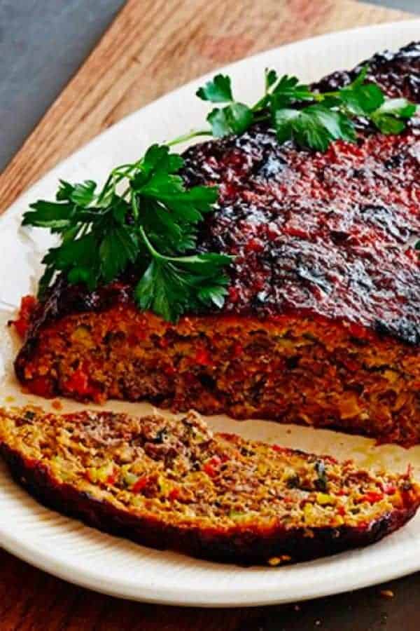 ROASTED VEGETABLE MEATLOAF WITH BALSAMIC GLAZE